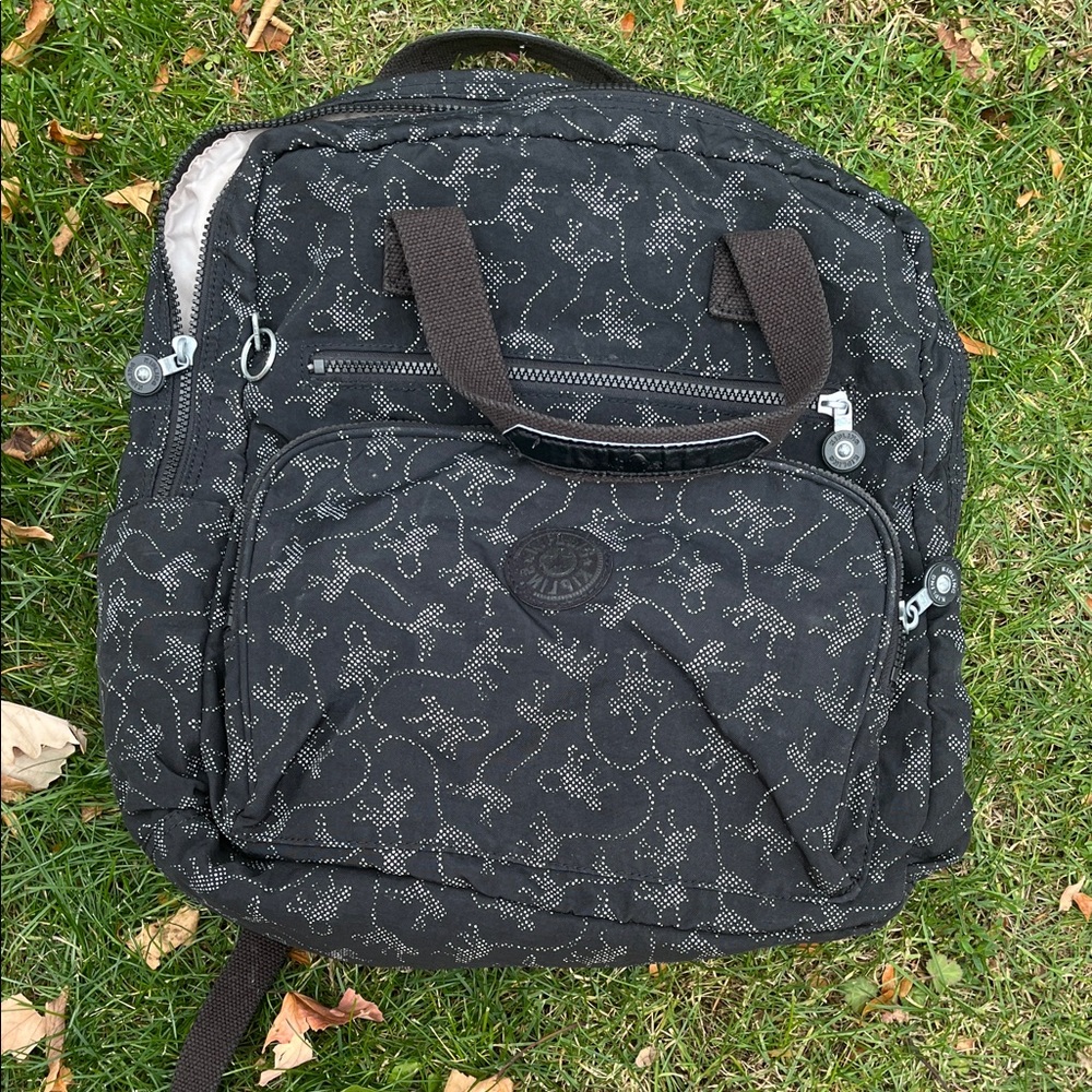 Kipling Black Patterned Backpack - image 1